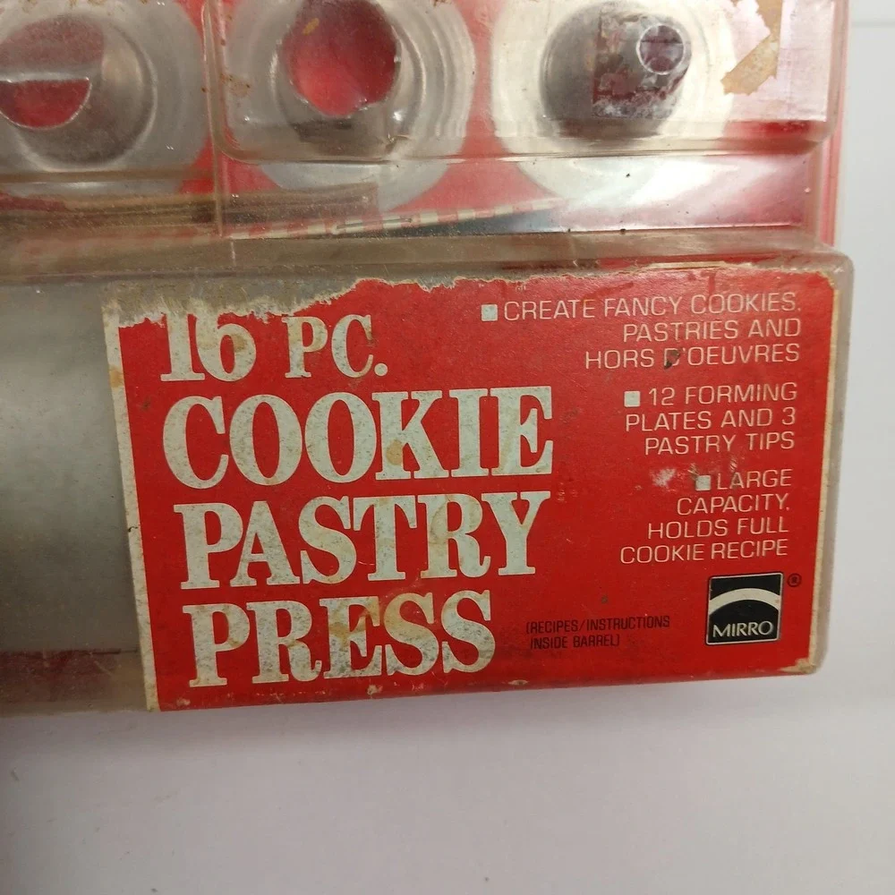 VTG 16 Piece MIRRO Metal Cookie Cooky Pastry Press Set M-0358-22 Large Capacity